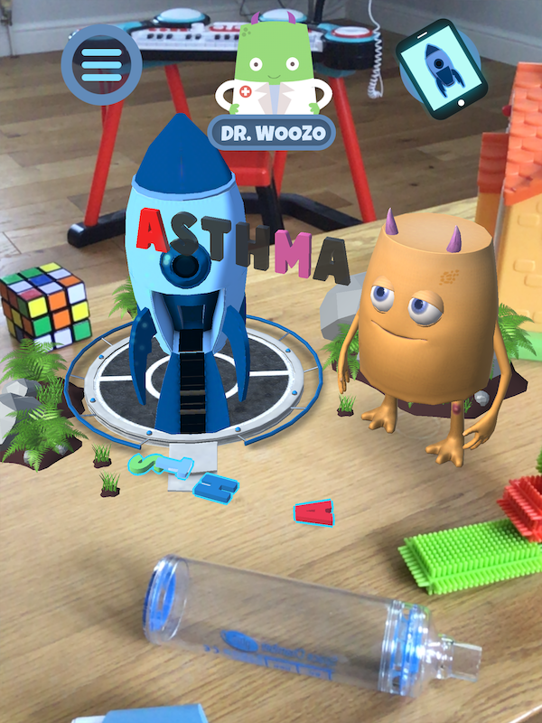 Example of the augmented reality app being used in a home setting.